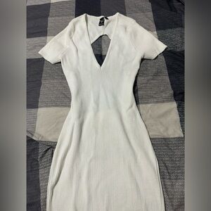 Windsor Cream Backless V-Neck Dress